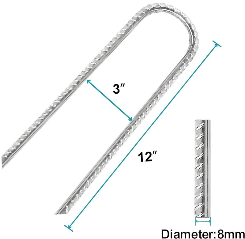Eurmax USA Strong Trampoline Anchor Stake High Wind, Ground Anchors Heavy Duty, Tent Stakes,Trampoline Accessories, Swing Set Anchors, Ground Stakes, Pack of 8(Silver) - Image 2